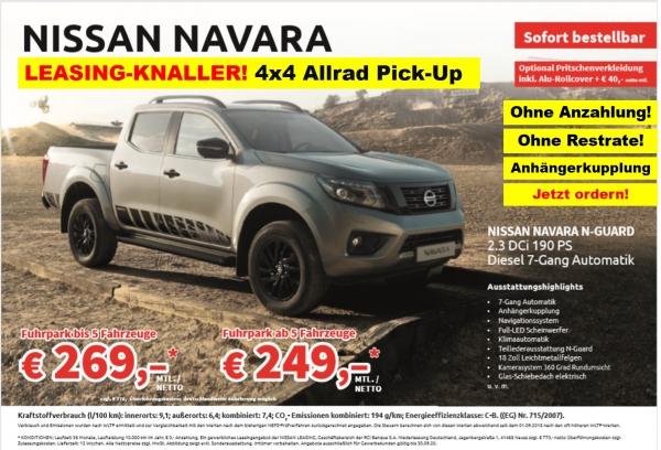 Leasing-Knaller! 4x4 Pick-Up